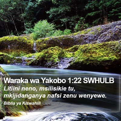 Waraka wa Yakobo 1:22 SWHULB Bible Verse Image