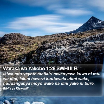 Waraka wa Yakobo 1:26 SWHULB Bible Verse Image