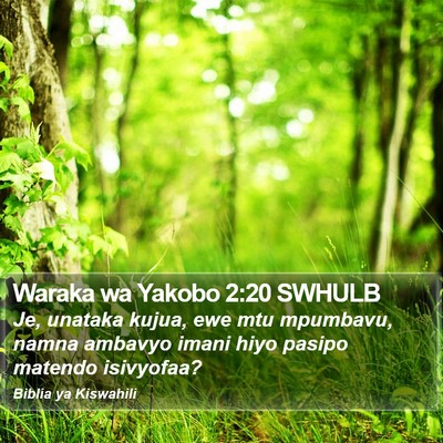 Waraka wa Yakobo 2:20 SWHULB Bible Verse Image