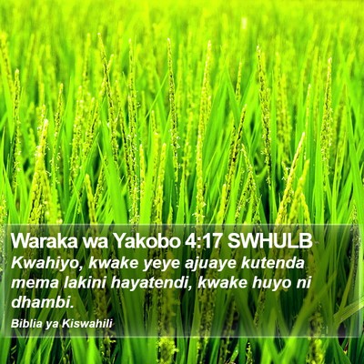 Waraka wa Yakobo 4:17 SWHULB Bible Verse Image