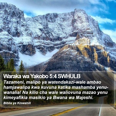 Waraka wa Yakobo 5:4 SWHULB Bible Verse Image
