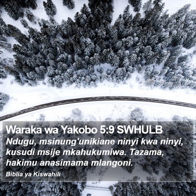Waraka wa Yakobo 5:9 SWHULB Bible Verse Image