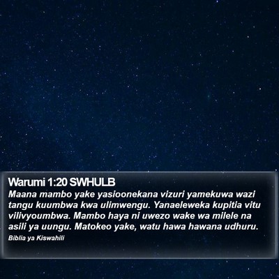 Warumi 1:20 SWHULB Bible Verse Image