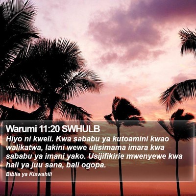Warumi 11:20 SWHULB Bible Verse Image