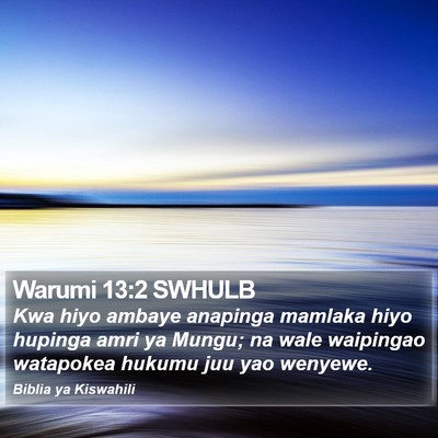 Warumi 13:2 SWHULB Bible Verse Image