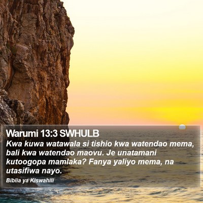 Warumi 13:3 SWHULB Bible Verse Image