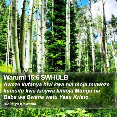 Warumi 15:6 SWHULB Bible Verse Image