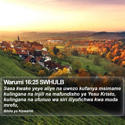Warumi 16:25 SWHULB Bible Verse Image