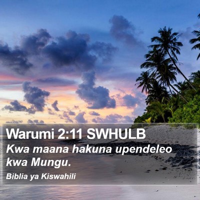Warumi 2:11 SWHULB Bible Verse Image