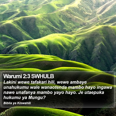 Warumi 2:3 SWHULB Bible Verse Image
