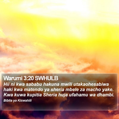 Warumi 3:20 SWHULB Bible Verse Image