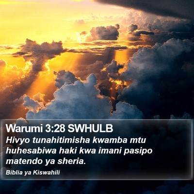 Warumi 3:28 SWHULB Bible Verse Image