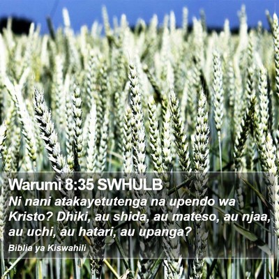 Warumi 8:35 SWHULB Bible Verse Image