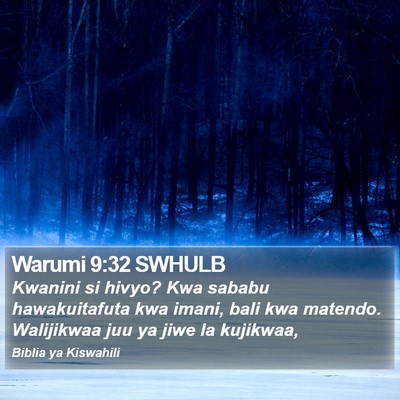Warumi 9:32 SWHULB Bible Verse Image