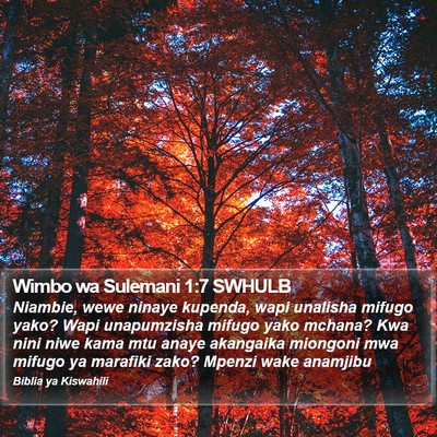 Wimbo wa Sulemani 1:7 SWHULB Bible Verse Image