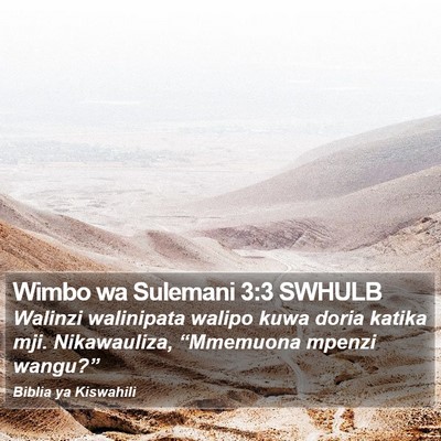 Wimbo wa Sulemani 3:3 SWHULB Bible Verse Image