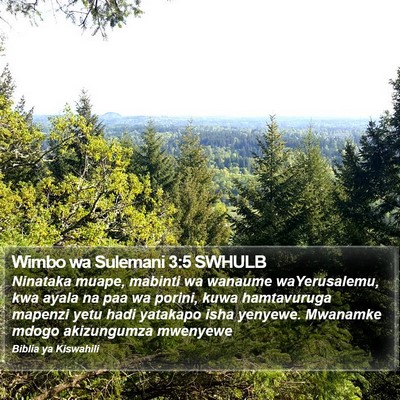 Wimbo wa Sulemani 3:5 SWHULB Bible Verse Image