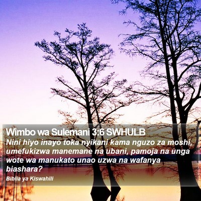 Wimbo wa Sulemani 3:6 SWHULB Bible Verse Image