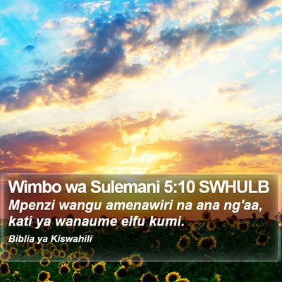 Wimbo wa Sulemani 5:10 SWHULB Bible Verse Image