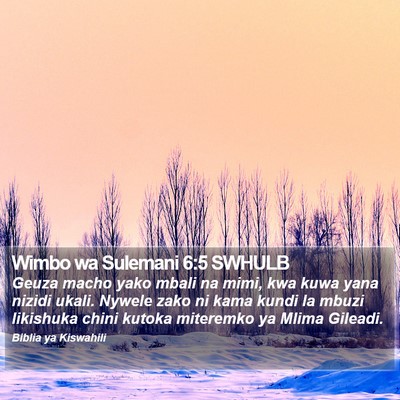 Wimbo wa Sulemani 6:5 SWHULB Bible Verse Image
