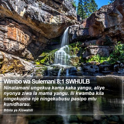 Wimbo wa Sulemani 8:1 SWHULB Bible Verse Image