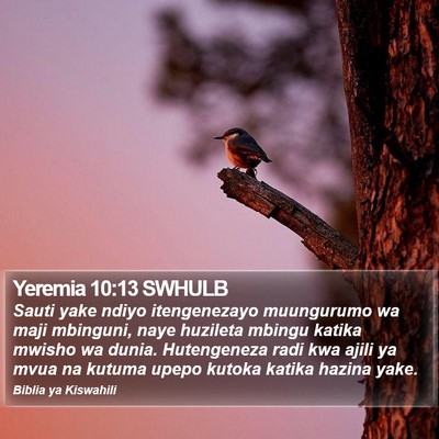 Yeremia 10:13 SWHULB Bible Verse Image