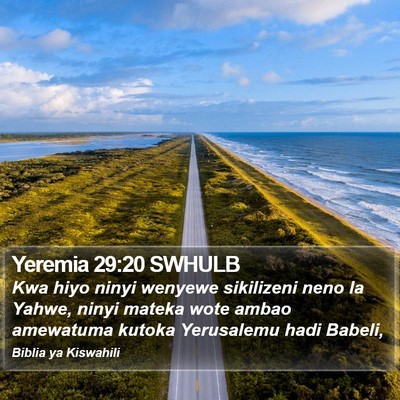 Yeremia 29:20 SWHULB Bible Verse Image