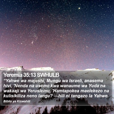 Yeremia 35:13 SWHULB Bible Verse Image