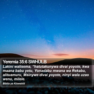 Yeremia 35:6 SWHULB Bible Verse Image