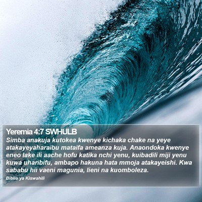 Yeremia 4:7 SWHULB Bible Verse Image