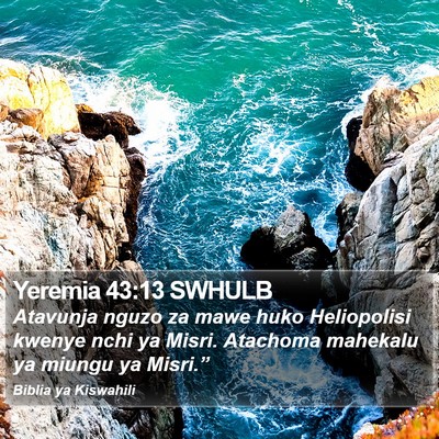 Yeremia 43:13 SWHULB Bible Verse Image