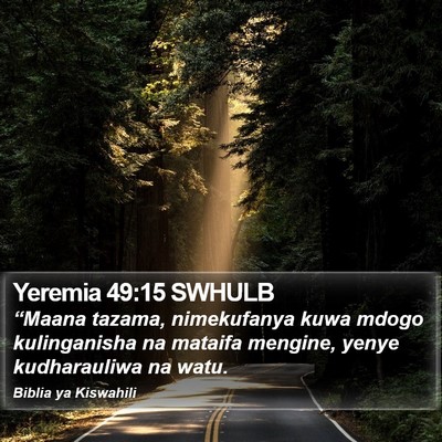 Yeremia 49:15 SWHULB Bible Verse Image