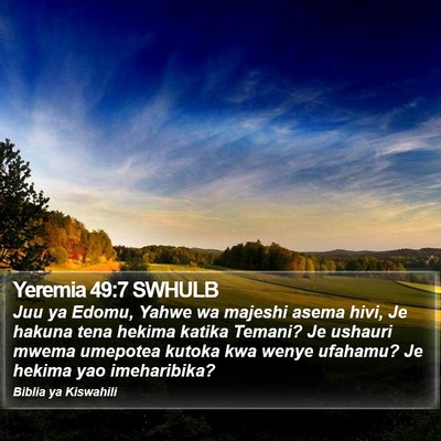 Yeremia 49:7 SWHULB Bible Verse Image