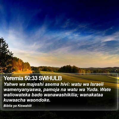 Yeremia 50:33 SWHULB Bible Verse Image