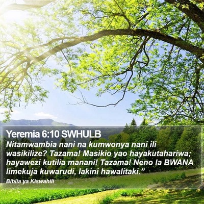 Yeremia 6:10 SWHULB Bible Verse Image