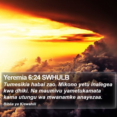 Yeremia 6:24 SWHULB Bible Verse Image