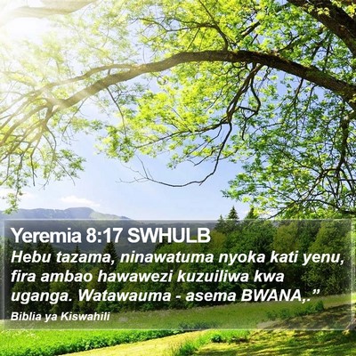 Yeremia 8:17 SWHULB Bible Verse Image