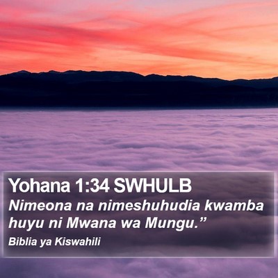 Yohana 1:34 SWHULB Bible Verse Image