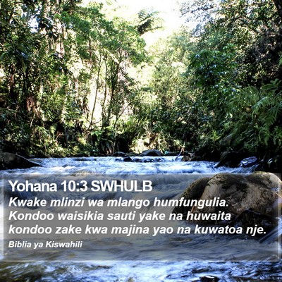 Yohana 10:3 SWHULB Bible Verse Image