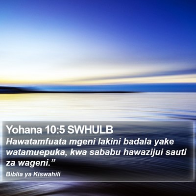 Yohana 10:5 SWHULB Bible Verse Image