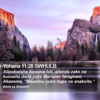 Yohana 11:28 SWHULB Bible Verse Image
