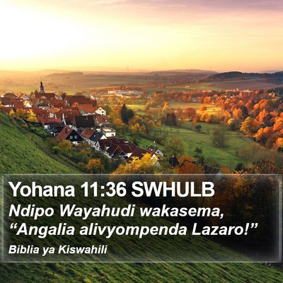Yohana 11:36 SWHULB Bible Verse Image