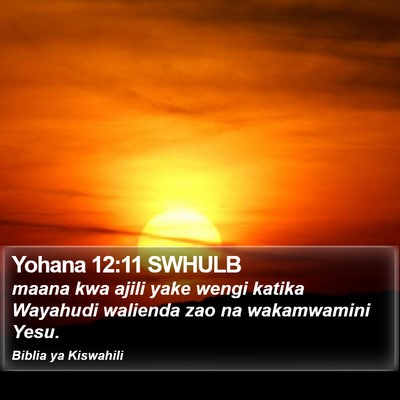 Yohana 12:11 SWHULB Bible Verse Image
