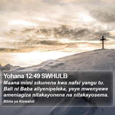 Yohana 12:49 SWHULB Bible Verse Image