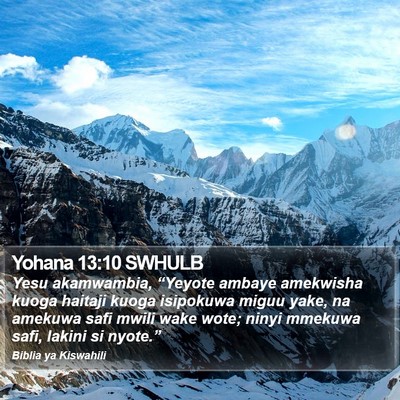 Yohana 13:10 SWHULB Bible Verse Image