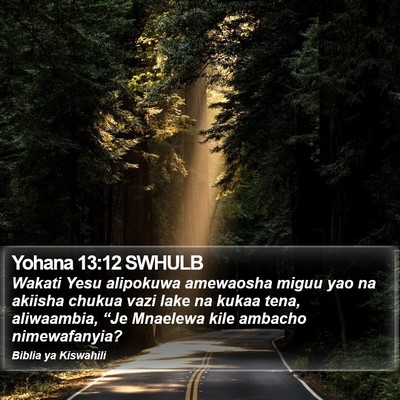 Yohana 13:12 SWHULB Bible Verse Image