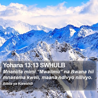 Yohana 13:13 SWHULB Bible Verse Image