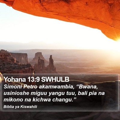 Yohana 13:9 SWHULB Bible Verse Image