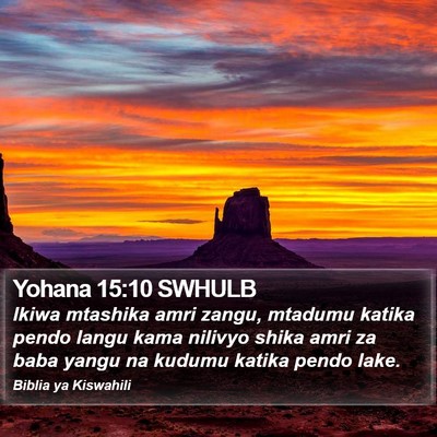 Yohana 15:10 SWHULB Bible Verse Image