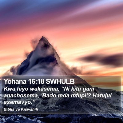 Yohana 16:18 SWHULB Bible Verse Image